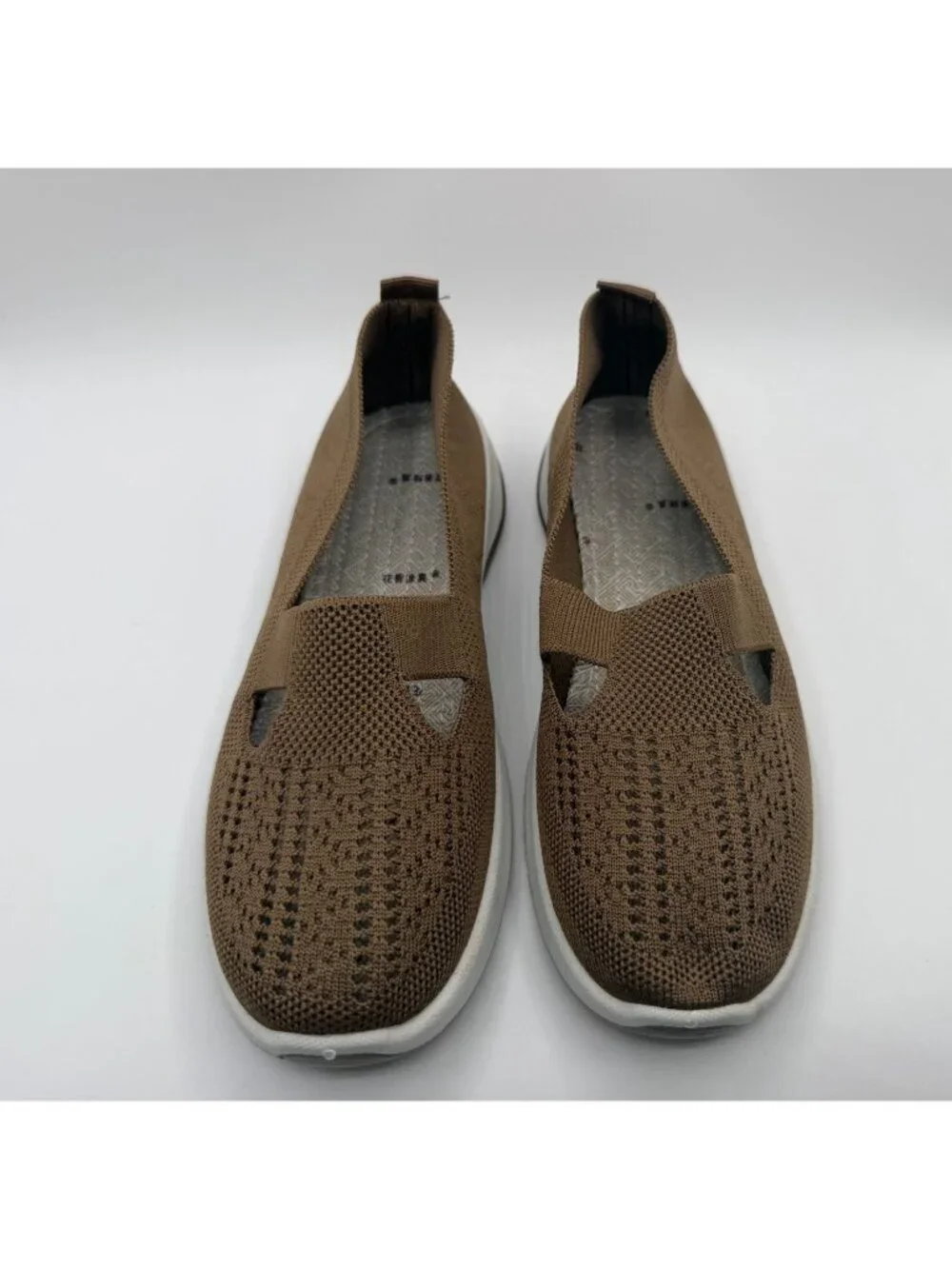 Guttear Brown Woven Slip-On Walking Shoes Women Size EU 39 Comfort Orthopedic